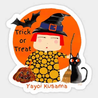 Halloween with Yayoi Kusama and her pumpkin Sticker